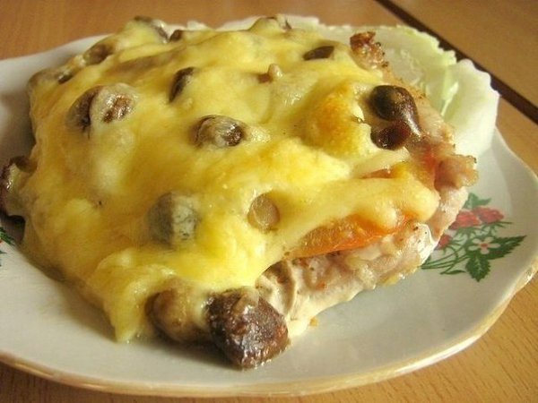 Мясо по-купечески (с грибами).Ингредиенты:В данном случае использовалось:-Свинина (карбонат) - 4 ...