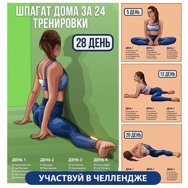 80 эффективных упражнений.28 дней занятийУпражнения расположены по нарастанию сложностиЖми по ...