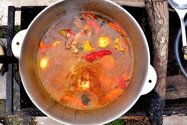 Шурпа.Ингредиенты:Баранина лопатка на кости 1,5 кгКартофель молодой 6 штКурдючное сало 50 ... - 8