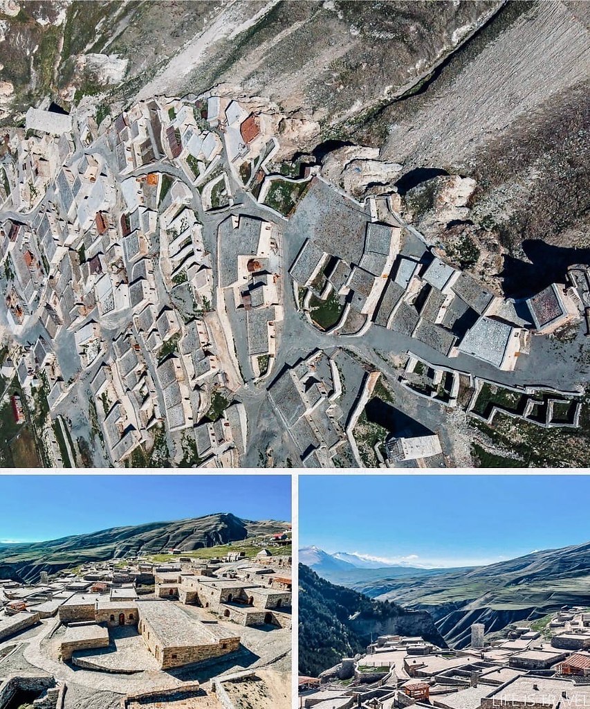 Село Хой на Границе Чеченской республики и Дагестана.Раньше в ущелье внизу текла река и проходили ...