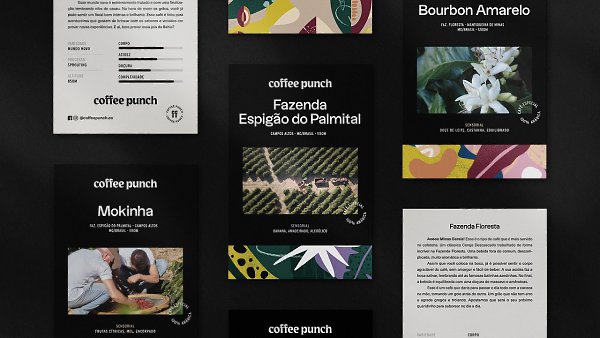 Айдентика кофейной марки Coffee Punch.Яркие иллюстрации с элементами коллажа и симпатичная антиква в ... - 8