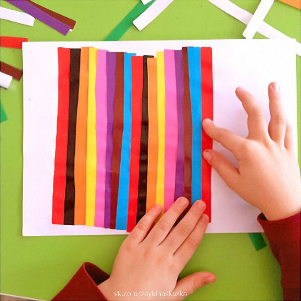АППЛИКАЦИЯ «КОТЁНОК».Поделка из цветных полосок - 2