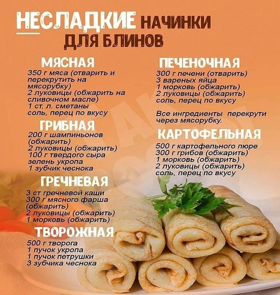 Начинки для блинчиков инфографика