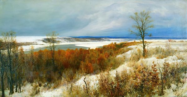 Художник Поленов Василий Дмитриевич (1844 - 1927), «Ранний снег», 1891 г.