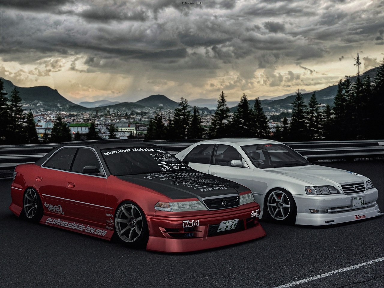 Cars: Toyota Mark II Tourer V (X100) MH100 W.S Factory 1998, Toyota Cresta JZX100 TGS 1997