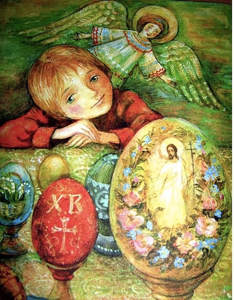 Христос воскресе! Христос воскресе! Сон смерти — глуше, чем спит скала... Поют победу в огне ...