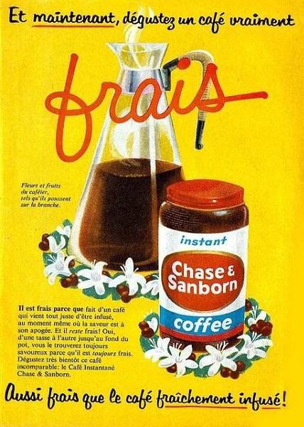 Постер кофе Chase & Sanborn (1957) — это настоящий шедевр, который переносит в мир неповторимого ...