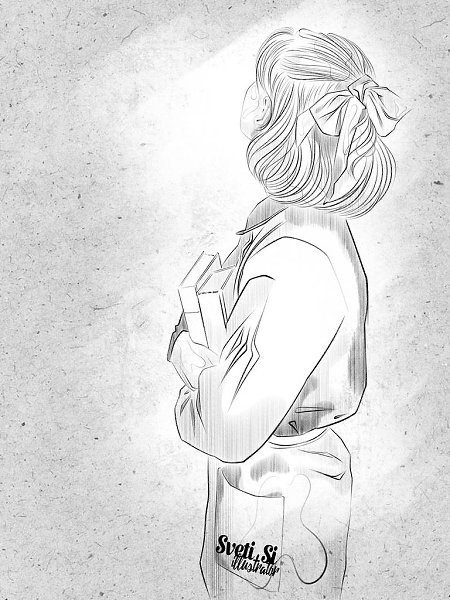 А вы любите книги?).#sveti_si_art #art #pencil #books #hobby #dreams #portrait - 2