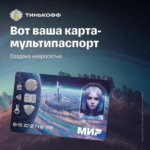 Закажите уникальную карту в дизайне от Жени Зубкова и нейросети. Кэшбэк рублями и набор ...