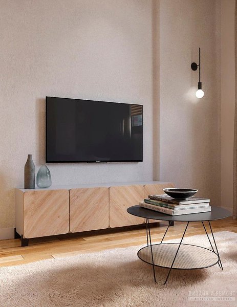 Квартира 42м в стиле эко-минимализм с акцентом на натуральные текстуры - 2