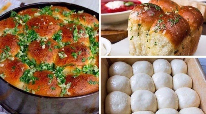 Ароматные пампушки с чесночком к борщу.ИнгредиентыВода (теплая, примерно 50-60°C ) — 1 стаканСахар — ...