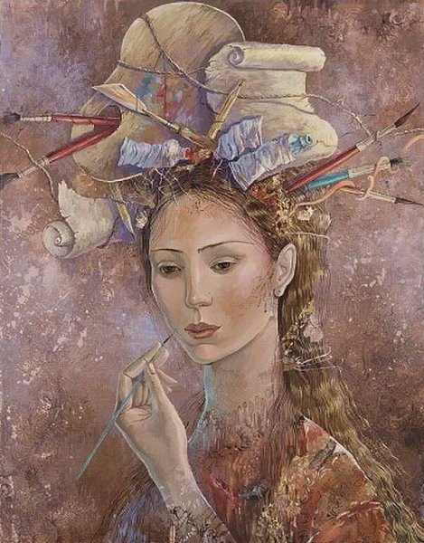 Время в мыслях женщины... Художник - иллюстратор Daniela Zekina. Используя смешанную технику (гуашь, ... - 9
