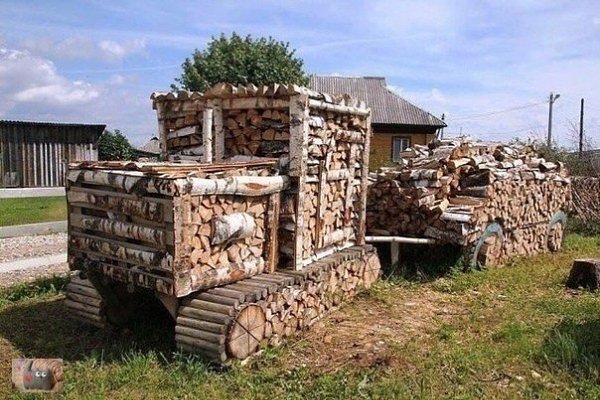 Как можно красиво хранить дрова на даче