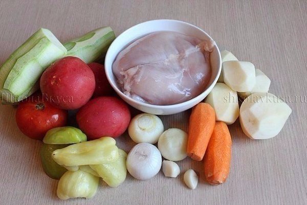 Овощное рагу с курицей.Ингредиенты:Куриное филе или куриная грудка - 600 грКартофель - 400 грЛук ... - 2