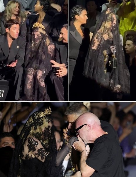 Мадонна стала главной звездой показа Dolce&Gabbana на Неделе моды в Милане, представ в образе «вдовы ...