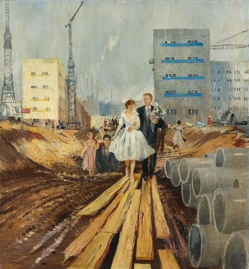 "Свадьба на завтрашней улице" По шатким деревянным мосткам, проложенным по дну ...