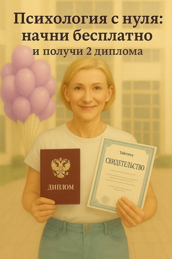 Получите профессию психолога+2 диплома (РФ, МВА).Начать обучение бесплатно: ...