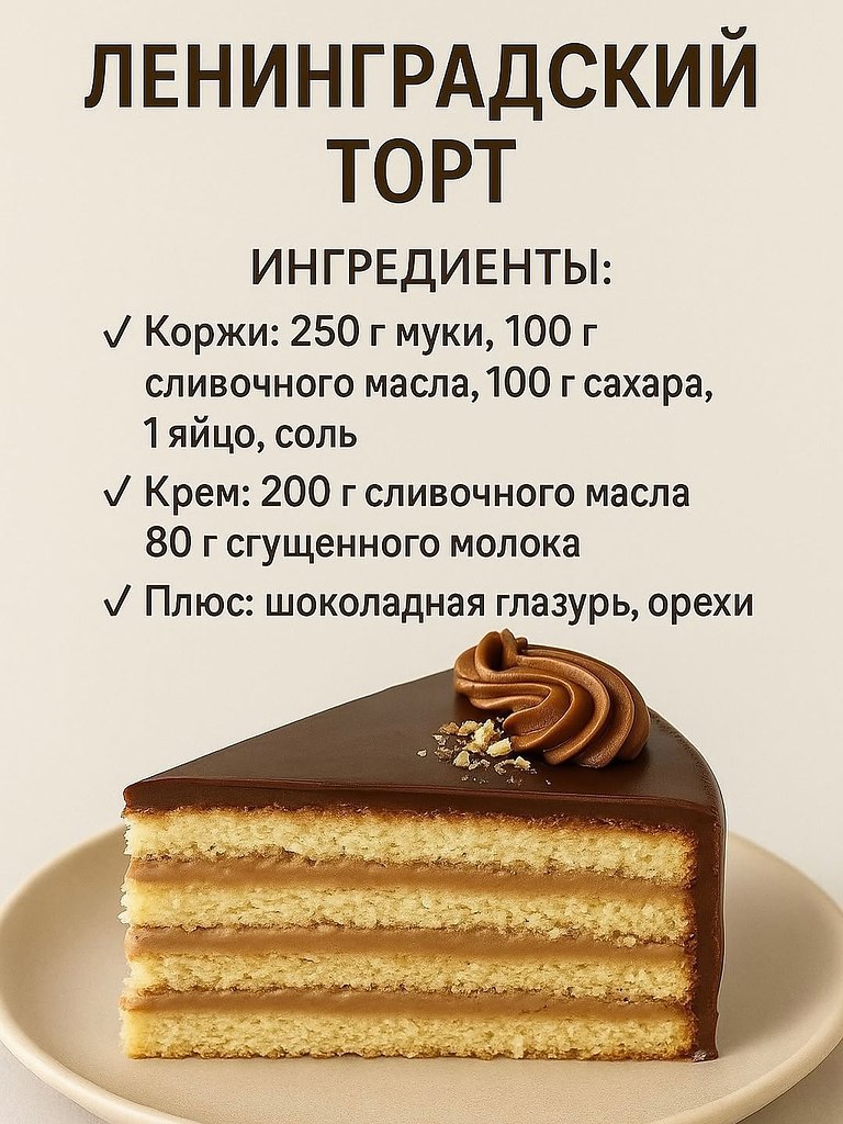Легендарный ЛЕНИНГРАДСКИЙ ТОРТ.Нежное песочное тесто с прослойкой шоколадного крема и глазурью — ...