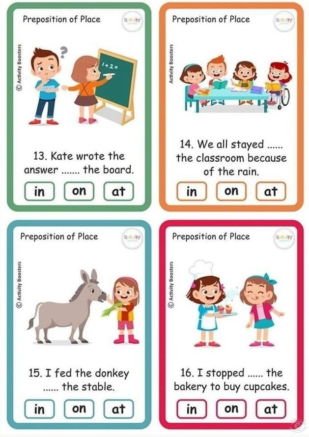 Prepositions of place - 9