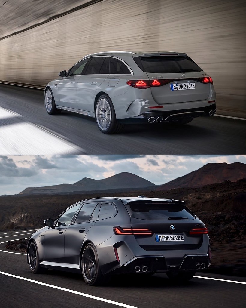 1- Mercedes-Benz E53 AMG Hybrid Estate.2- BMW M5 Touring - 4