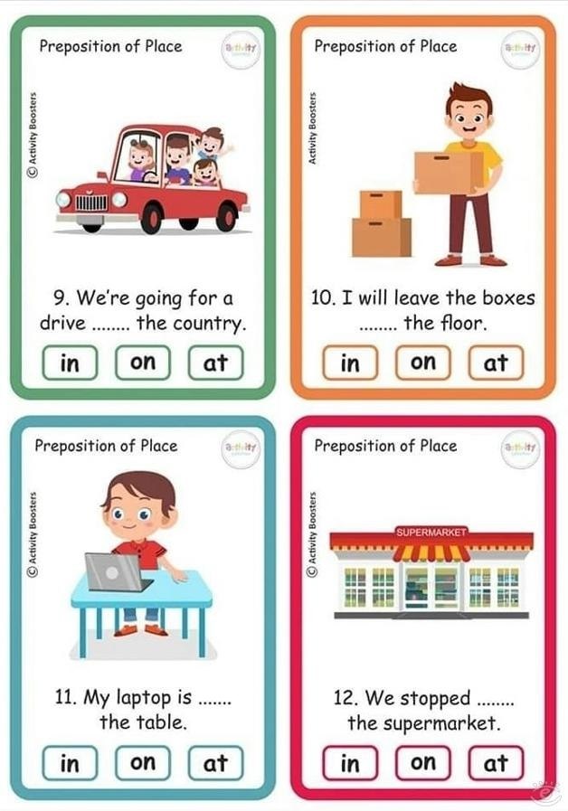 Prepositions of place - 3
