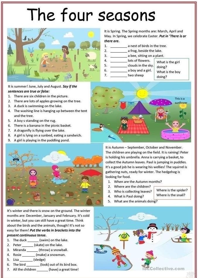 Seasons worksheets - 3