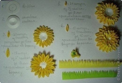 Цветочки в технике квиллинг - 4