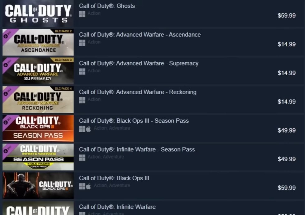 ������� ������ ������ Call of Duty � Steam �� ��������� ����������� ��������... ����� ������� ...