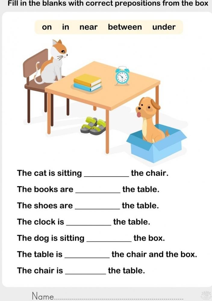 Prepositions of place / �������� �����.������, ��� ���� �������� ���������� �� �������� �����.on - ...