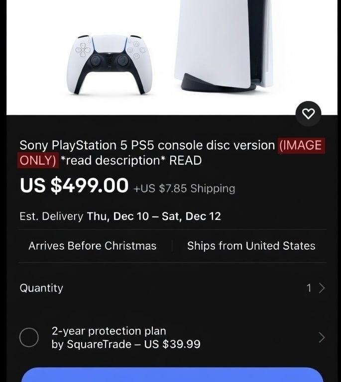 �� eBay ������� ���������� PS5 �� ���� ��������� ������� � �� $500. ���������� � ����� ������� ... - 2