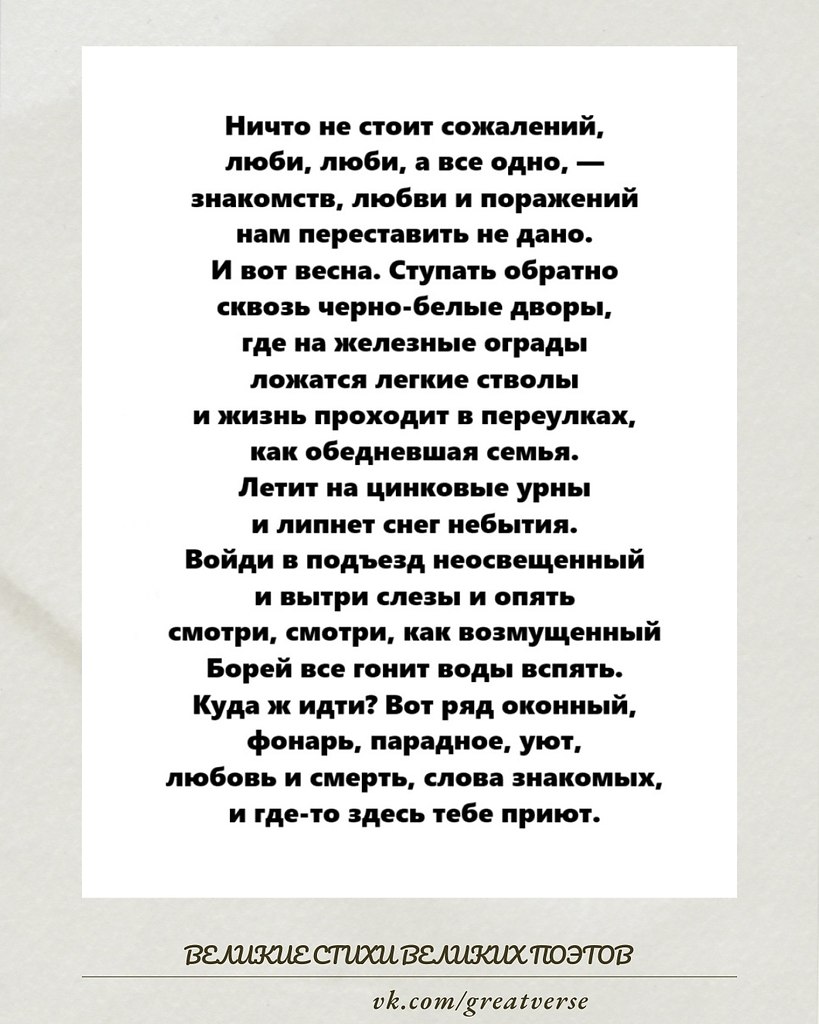 Стихотворение «Ничто не стоит сожалений...» — одно из глубоко философских произведений Иосифа ...