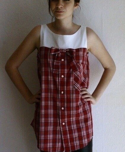 Переделка мужской рубашки-7 Diy clothes refashion, Refashion clothes, Refashion 