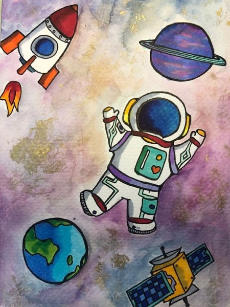 Варианты рисунков ко Дню космонавтики - 5