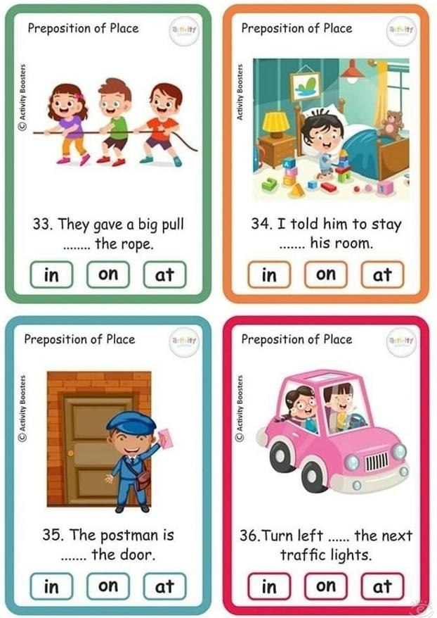Prepositions of place - 4