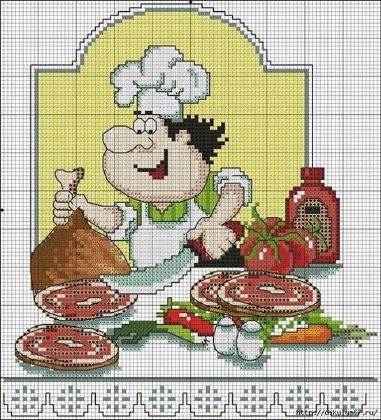 Вышивка крестиком. Веселые поварята - 5