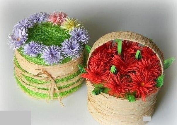 Шкатулка, корзинка из бобины от скотча