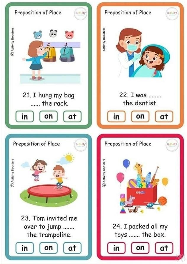 Prepositions of place - 7
