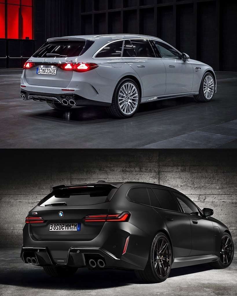 1- Mercedes-Benz E53 AMG Hybrid Estate.2- BMW M5 Touring - 7