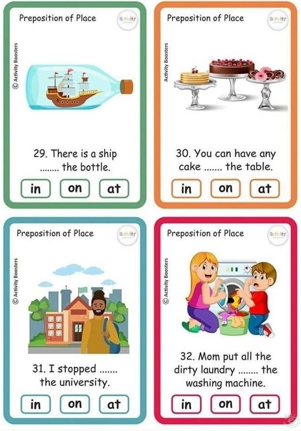Prepositions of place - 2