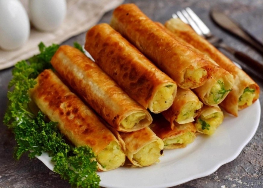 ТРУБОЧКИ ИЗ ЛАВАША С КАРТОФЕНЬНОЙ НАЧИНКОЙ! . Супер рецепт!Очередная вкусная закуска из лаваша ...