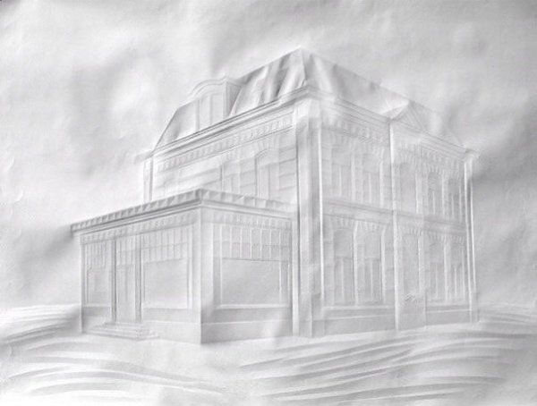 Картины, нарисованные без карандаша. Исключительно сгибами бумаги. Великолепно! - 3
