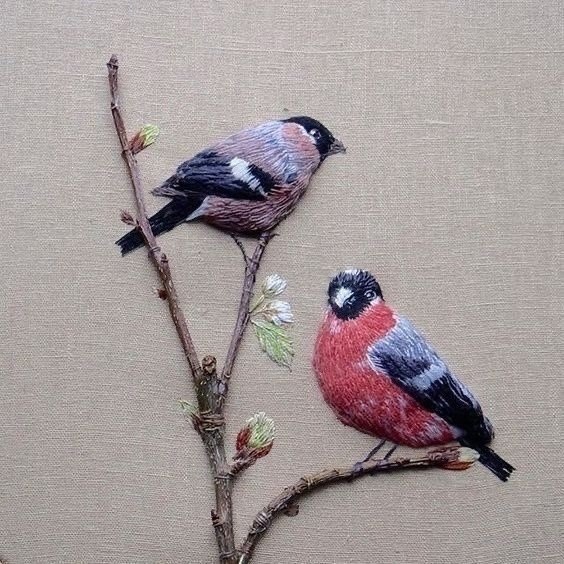 Вышитые птицы в объеме. Восхищаемся и создаем своих птичек - 3