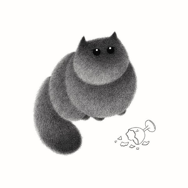 Котейки иллюстратора Камвея Фонга из Малайзии.#awd_illustration - 8
