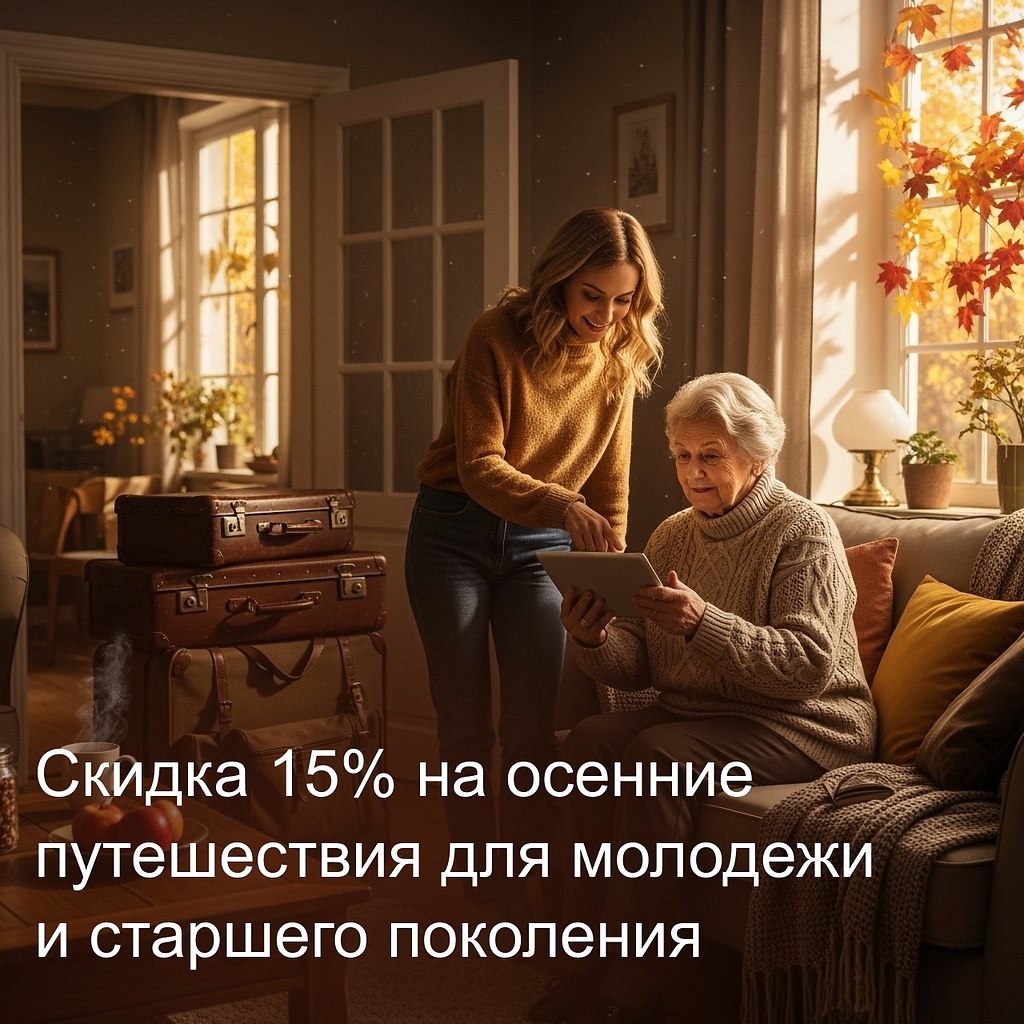 До конца лета Utair предлагает скидку 15% на осенние путешествия для молодежи и старшего поколения. ...