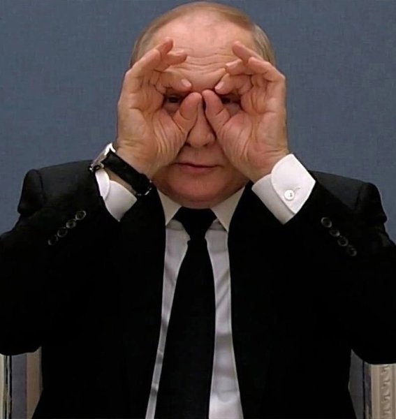 Путин поиграл с ребенком в воображаемый бинокль.Президент Российской Федерации Владимир Путин в ... - 2