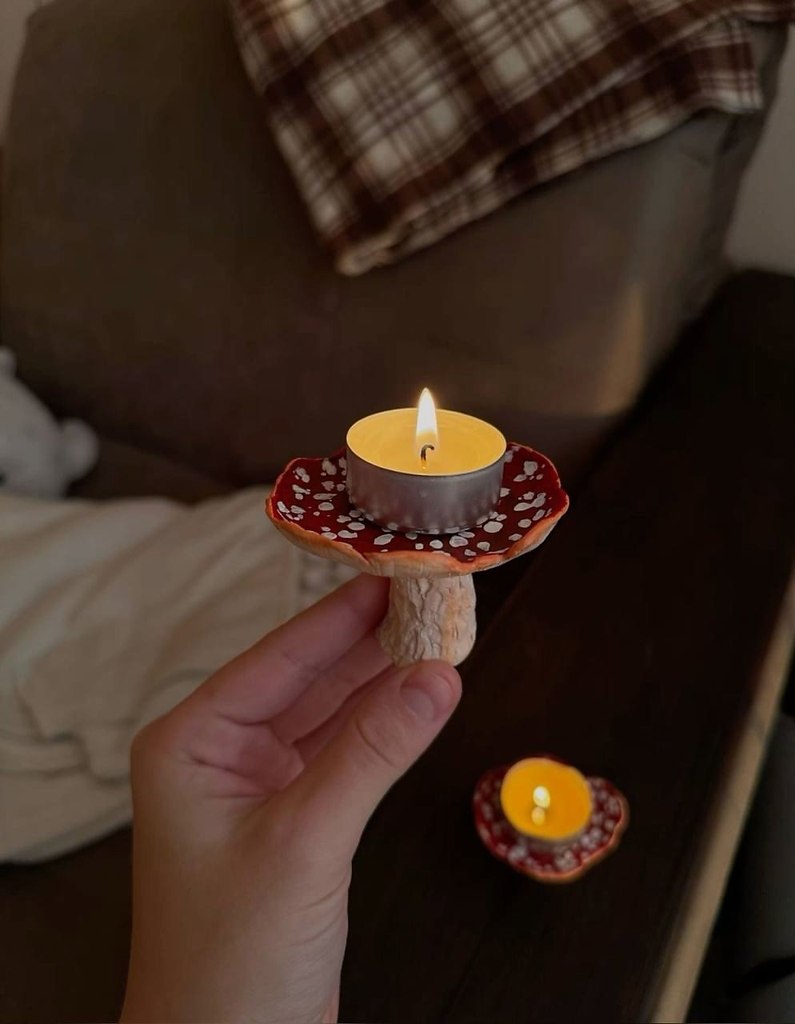 Подсвечники в виде грибов — это не только уютная деталь интерьера, но и настоящий арт-объект. Такие ... - 7