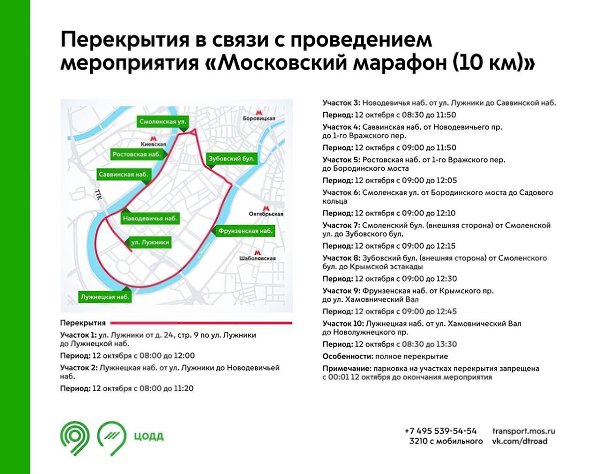 В центре столицы из-за проведения Московского марафона будет ограничено движение на нескольких ...
