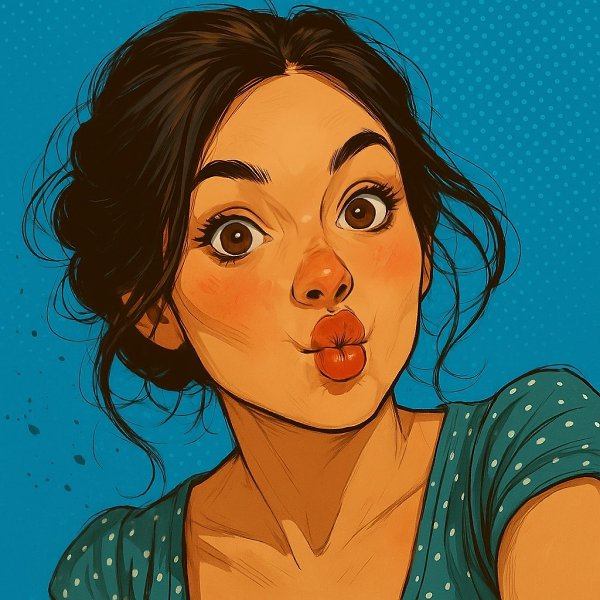 Подарите своей супруге уникальный портрет в мультяшном стиле на холсте, созданный по ее любимому ...