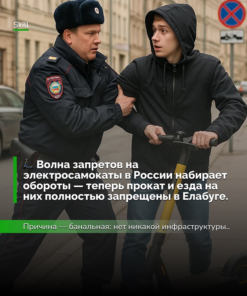 Елабуга сказала электросамокатам: «не катит». Второй город за два дня уходит в антисамокатный режим ...