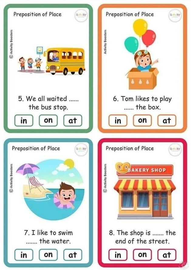 Prepositions of place - 8